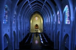 Inside a Catholic church