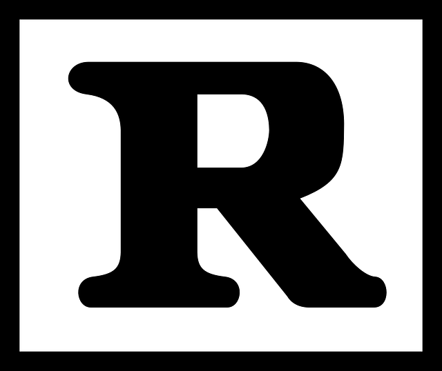 A large black "R" used as the symbol on movies to show that something is rated for mature audiences only.